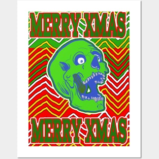 Merry Xmas Skull Christmas Sweater in Bad Taste Posters and Art